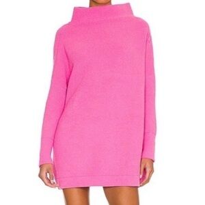 Free People Pink Cowl Neck Sweater